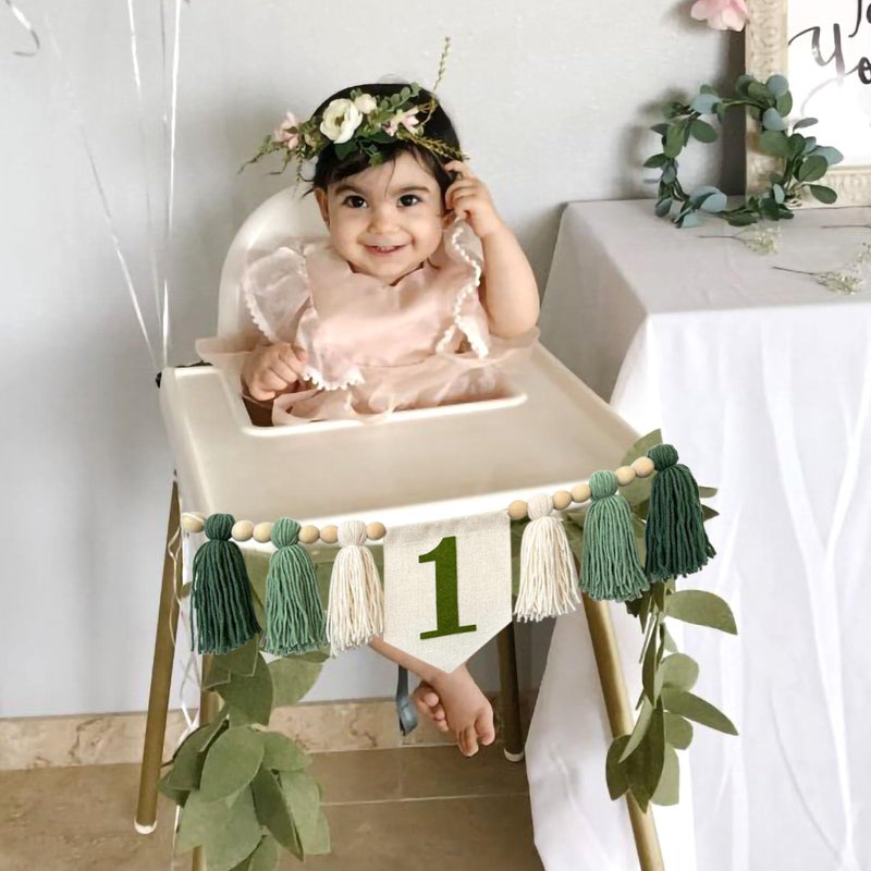Ereniko Handmade Boho 1st Birthday High Chair Banner Party Decoration for Girl Baby Shower Wall Hangings Decorative for Kids Bedroom - Image 2